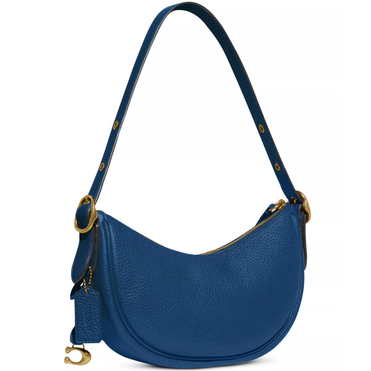 Coach Soft Pebble Leather Luna Shoulder Bag True Blue Packaging
