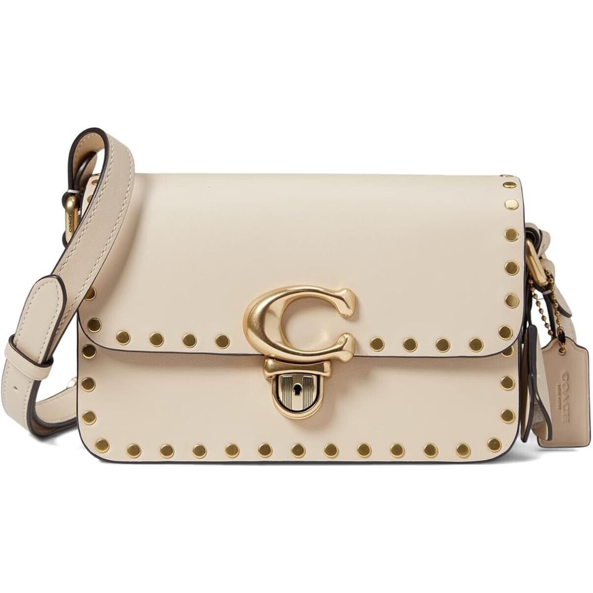 Studio 19 Riveted Leather Crossbody Shoulder Bag Ivory CC384 by Coach