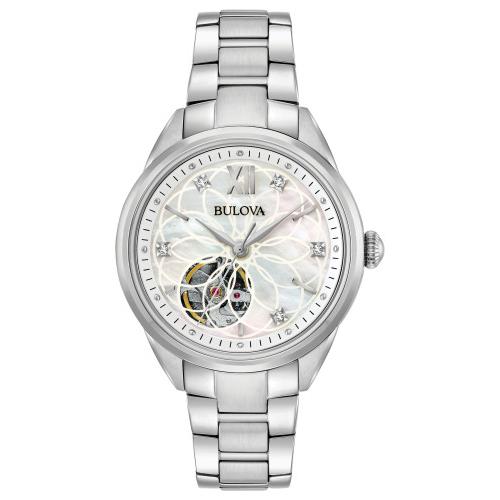 Bulova 96P181 Sutton Automatic Heart-beat Mother-of-pearl Diamond Women`s Watch