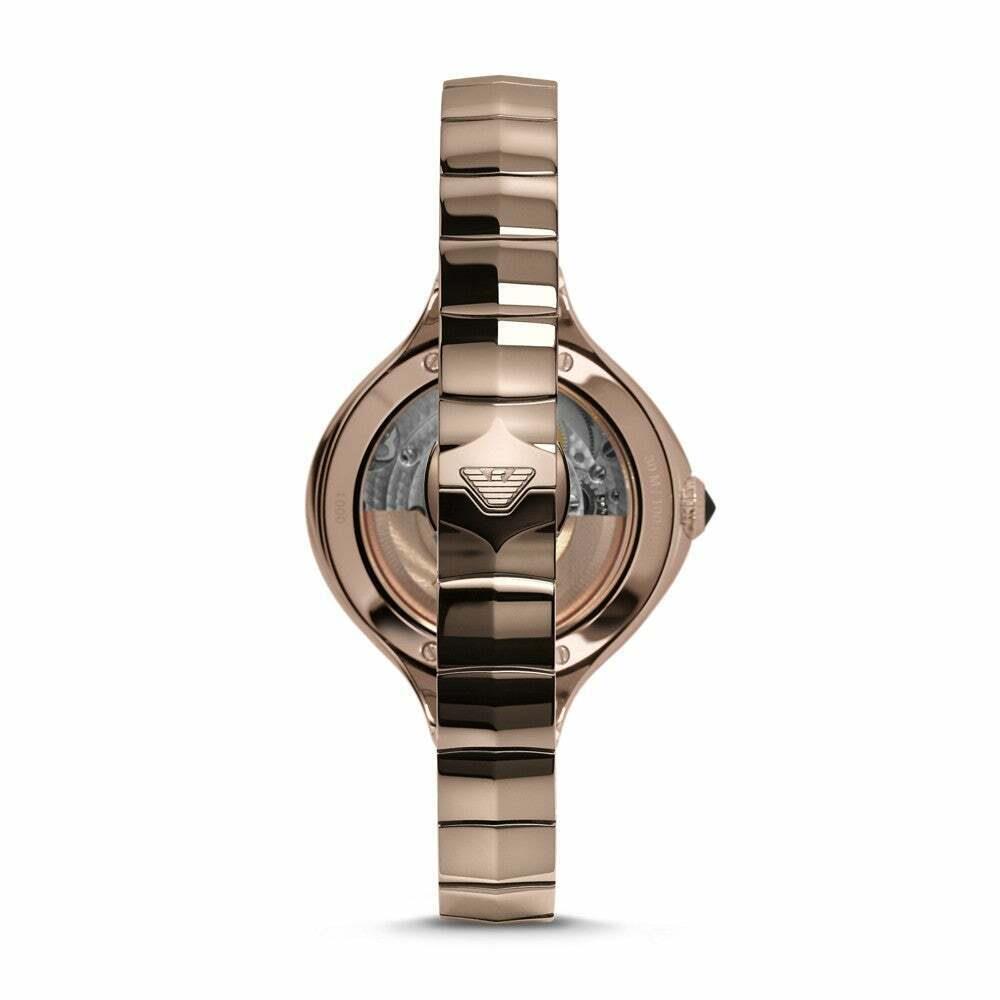 Emporio Armani Swiss Made Automatic Fluid Deco Rose Gold Women`s Watch ARS8206