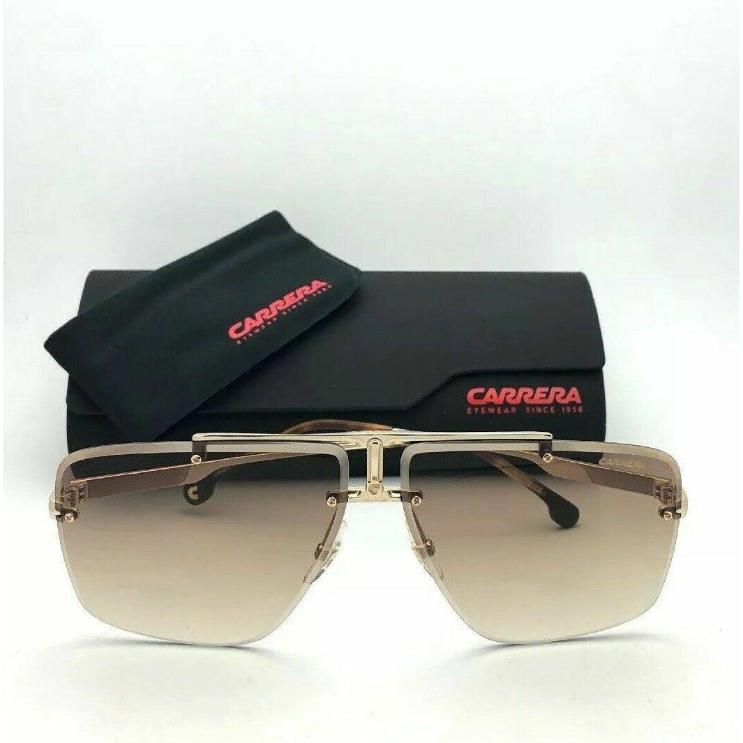 Rimless Carrera Sunglasses 1016/S J5G86 64-11 145 Gold Aviator W/brown Gradient