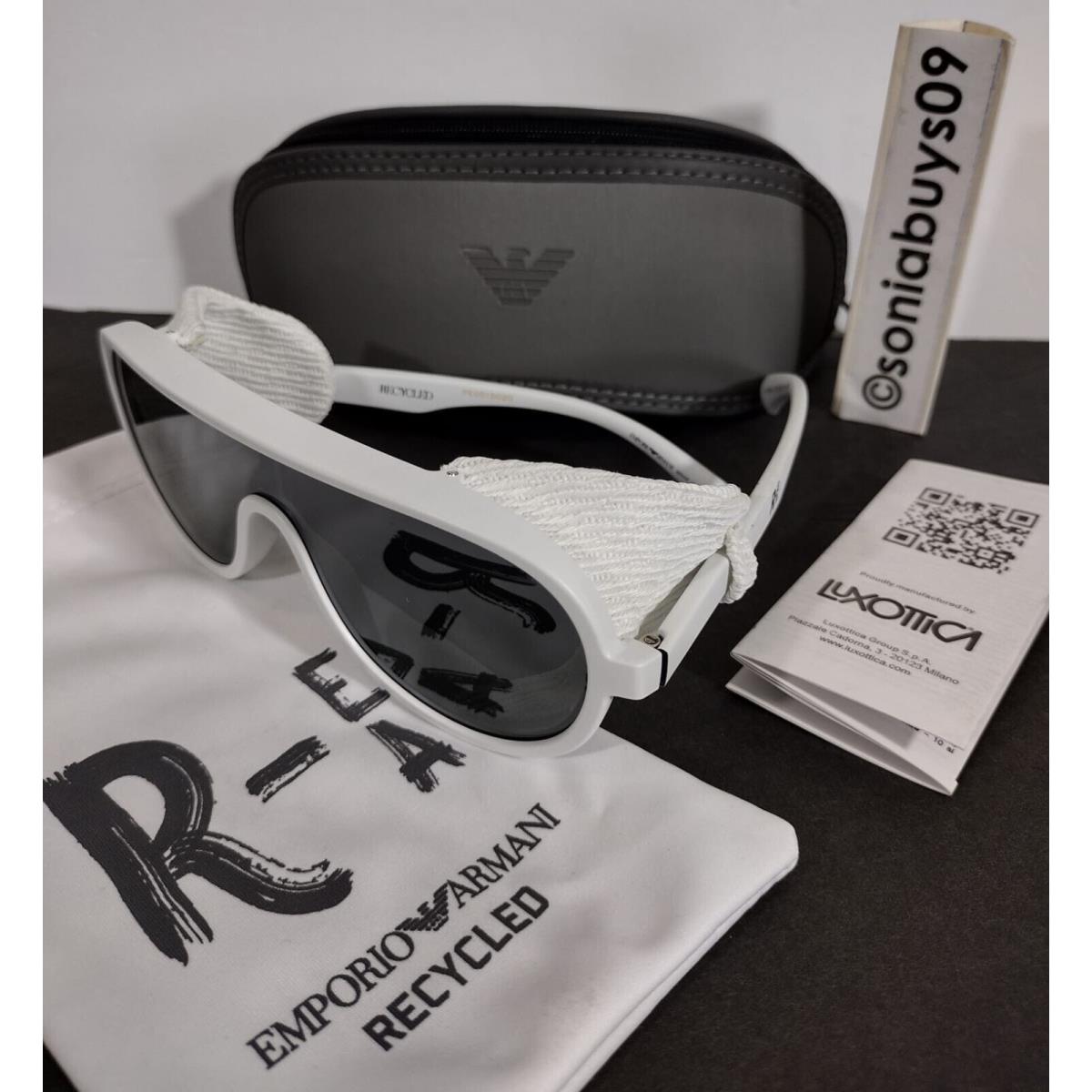 Emporio Armani Recycled Unisex Shield Sunglasses W/side Blinds White  Greymirr - Emporio Armani sunglasses - 043166347589 | Fash Brands