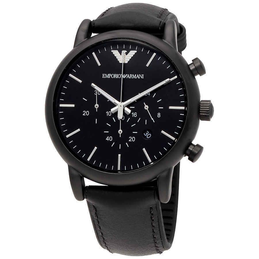 Emporio Armani Luigi Chronograph Black Dial Men`s Watch AR1970