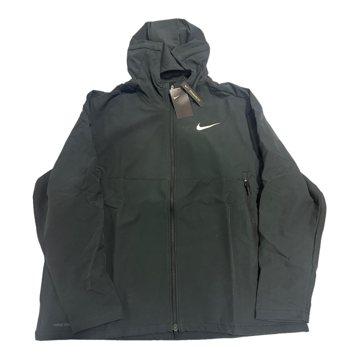 Nike Men`s Pro Winterized Hooded Full Zip Training Jacket Black CU7346-010