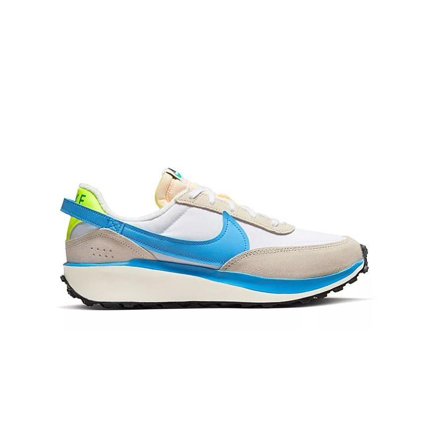 Nike Waffle Debut Retro Men`s Suede Athletic Running Gym Low Top Shoes Sneaker Light Orewood/Uni Blue/Volt