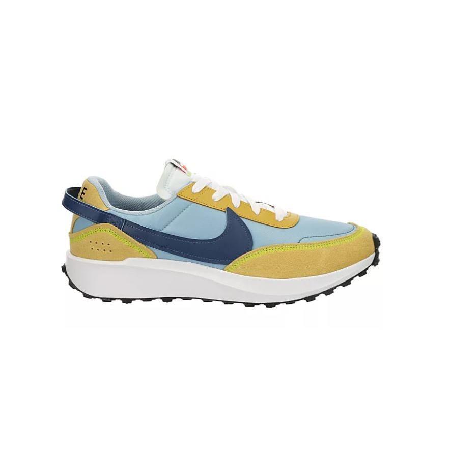 Nike Waffle Debut Retro Men`s Suede Athletic Running Gym Low Top Shoes Sneaker Sanded Gold/Boarder Blue