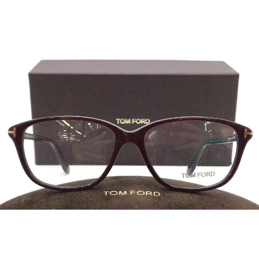 Tom Ford TF 5316 072 Burgundy with Green Temples Eyeglasses 54-14