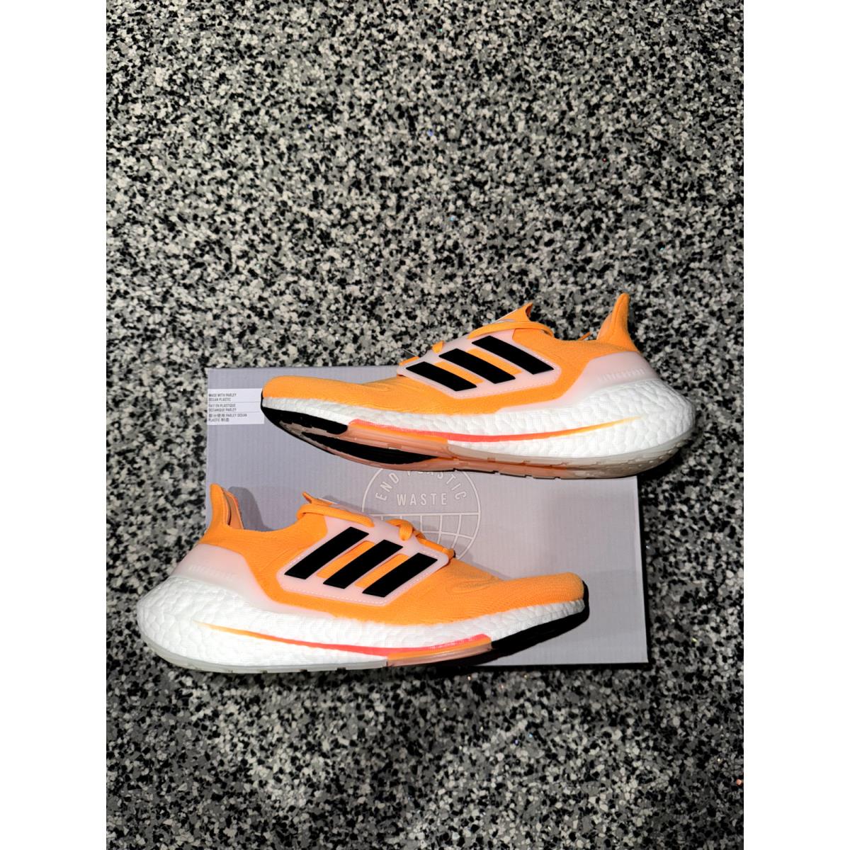 Adidas Ultraboost 22 Shoes Flash Orange HR1029 Men s Size 8.5 / 9.5 Womens - Orange