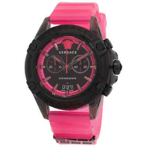Versace Icon Active Chronograph Quartz Black Dial Men`s Watch VEZ700221
