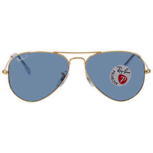 Ray Ban Aviator Classic Polarized Blue Unisex Sunglasses RB3025 9196S2 55