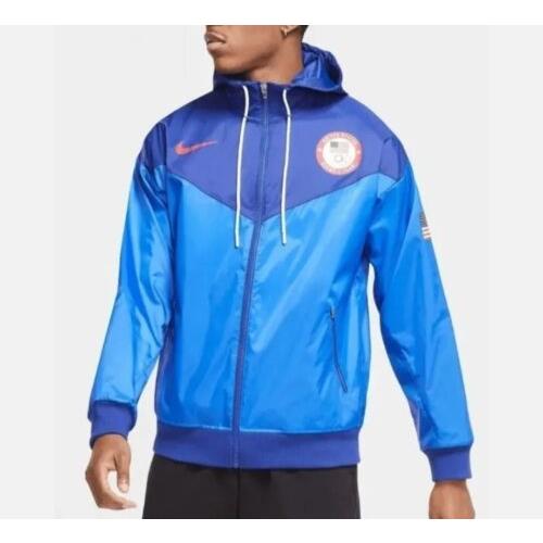 Nike Team Usa Windrunner Olympic Paralympic Men`s Size Xxl Blue CK5813-455
