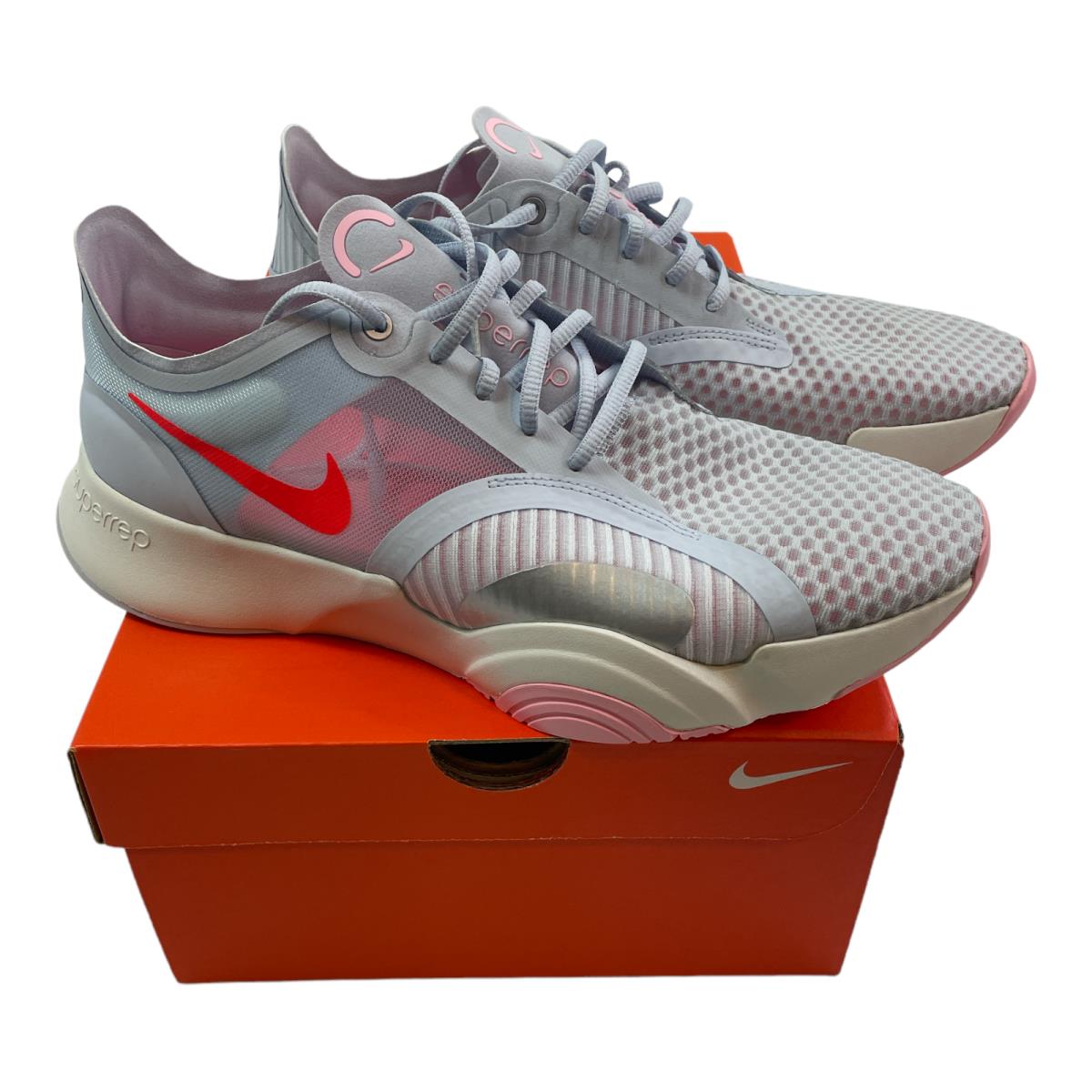 Nike Superrep Go Women`s Running Training Shoes Football Grey Crimson 10.5 - Gray