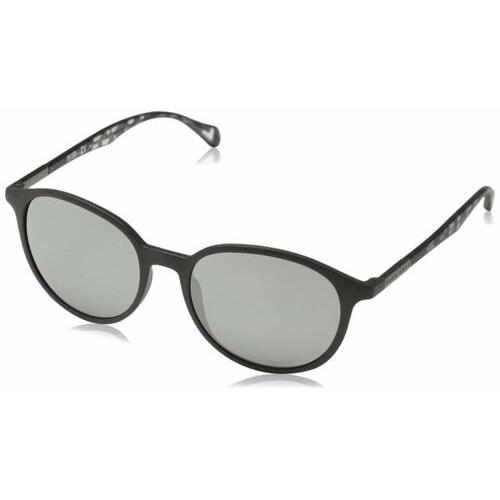 Hugo Boss Designer Sunglasses B0822-0YV4 in Matte Black with Silver Mirror Lens