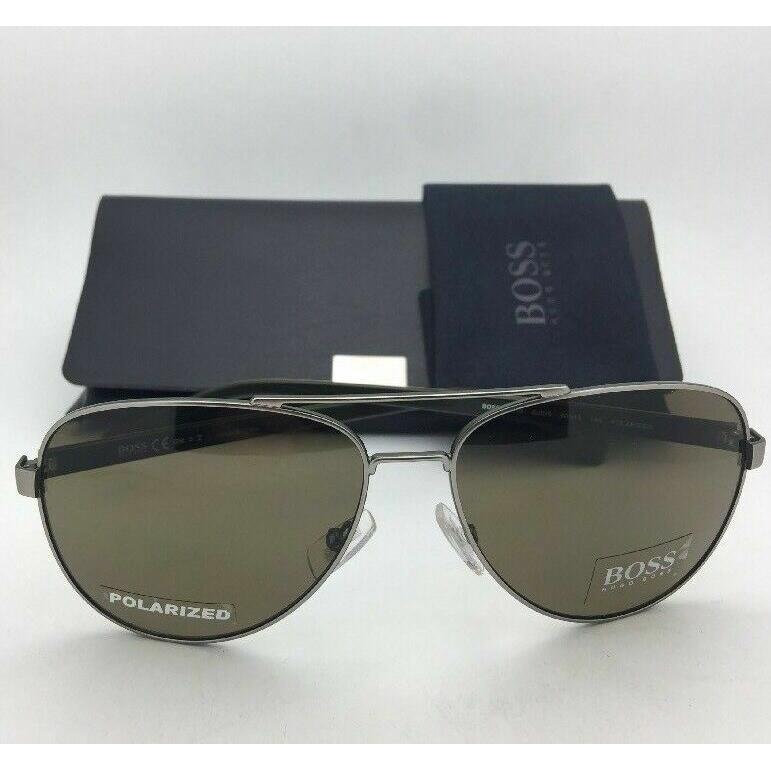 Hugo Boss Sunglasses 0761/S Qjids Ruthenium-khaki Aviator w/ Brown Polarized