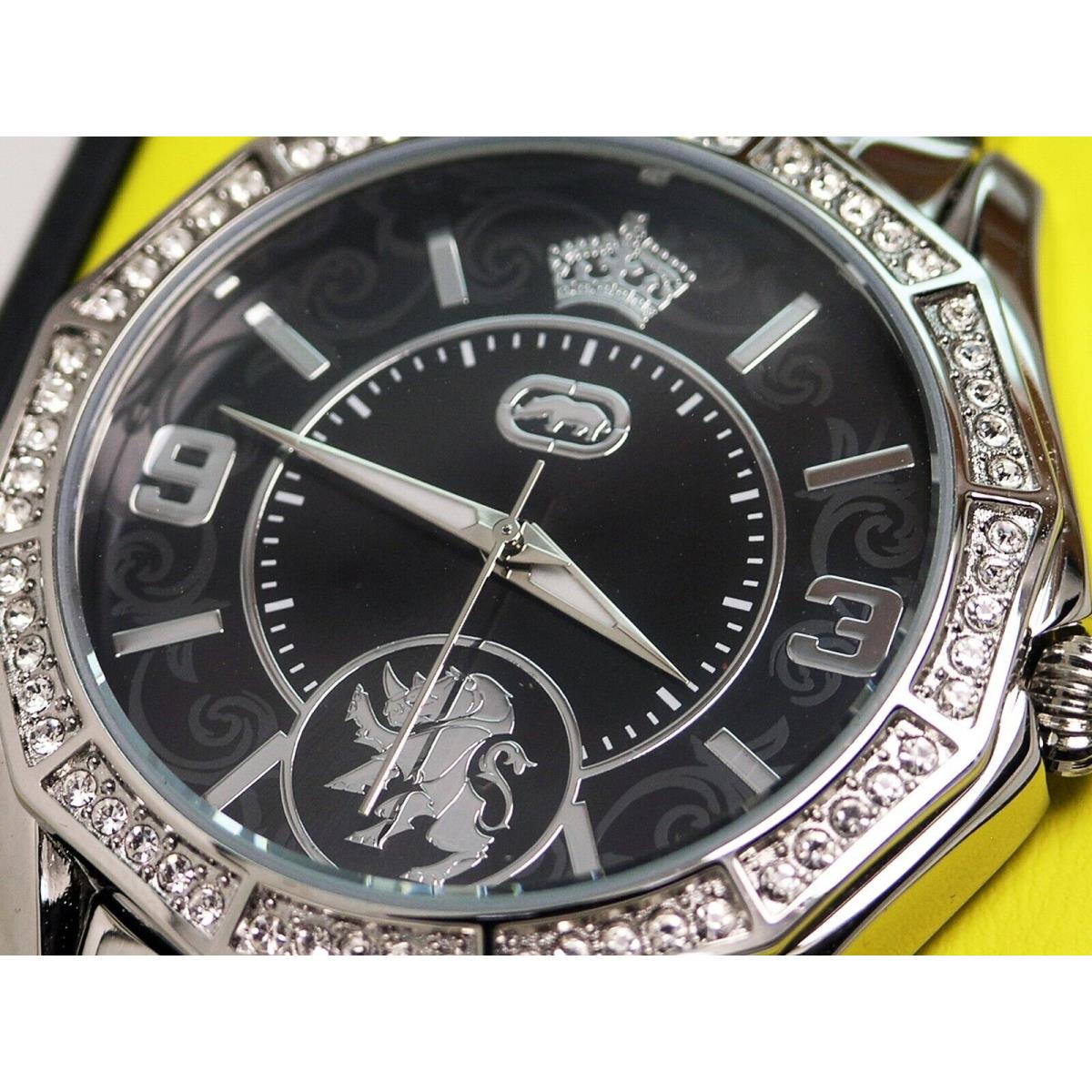 Marc Ecko Rhino E8M060MV Dynasty Ladies Crystal Black Dial Steel Watch