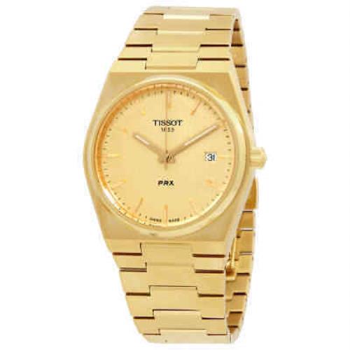 Tissot Prx Quartz Champagne Dial Men`s Watch T137.410.33.021.00 - Dial: Gold, Band: Gold, Bezel: Gold