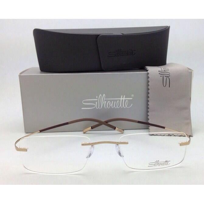 Titan Minimal Art Rimless Silhouette Eyeglasses 7577 6050 7581 Gold Frames