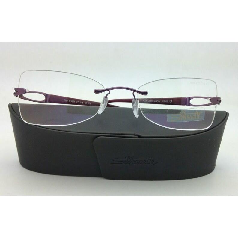 Silhouette Eyeglasses 6689 6054 50-19 Purple w/ Clear Demo Lenses