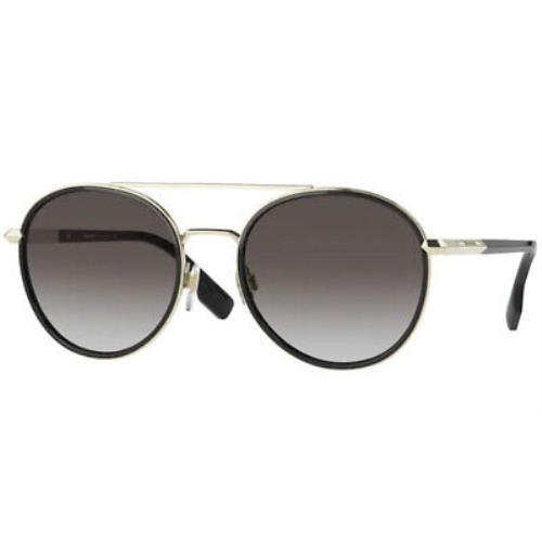 Burberry Ivy BE3131 11098G Sunglasses Women`s Light Gold/grey Gradient Lens 55mm - Gold Frame, Gray Lens