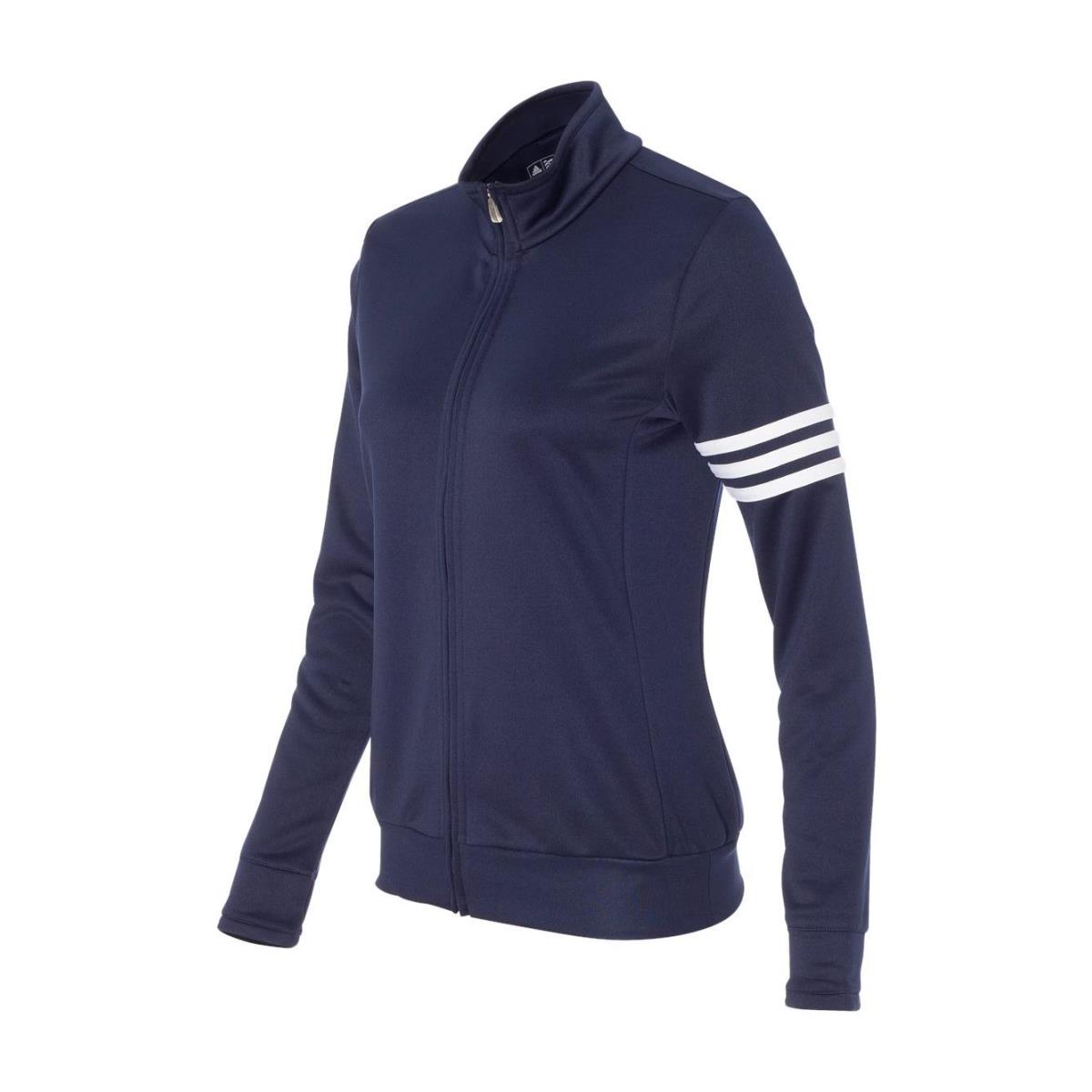 Adidas - Golf Women`s Climalite 3-Stripes French Terry Full-zip Jacket - A191 Navy/ White