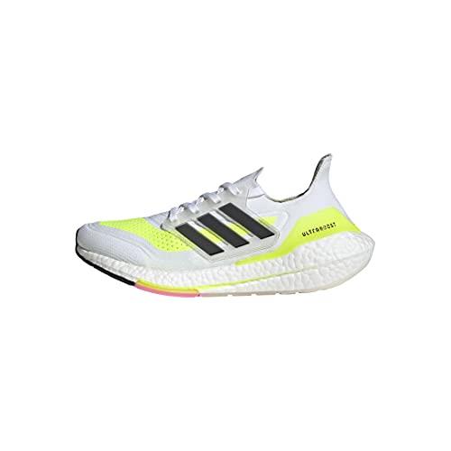Adidas Women`s Ultraboost 21 Running Shoe - Choose Sz/col White/Black/Solar Yellow