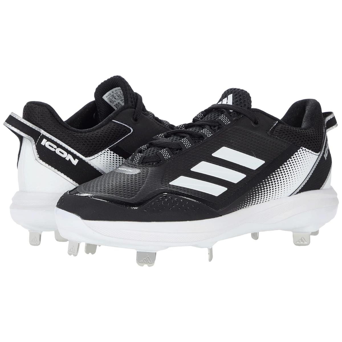 Man`s Sneakers Athletic Shoes Adidas Icon 7 Baseball Cleats White/Black/Silver Metallic