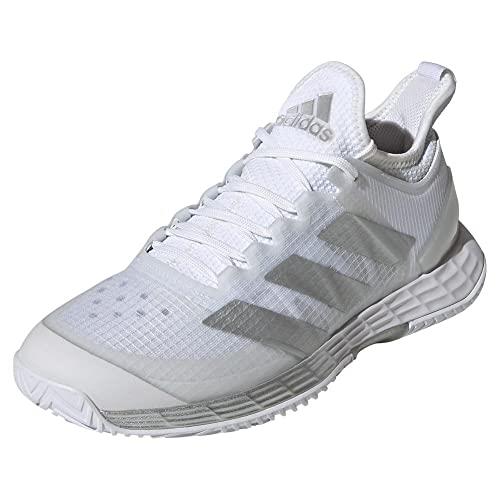 Adidas Women`s Adizero Ubersonic 4 Tennis Shoe White/Silver Metallic/Grey