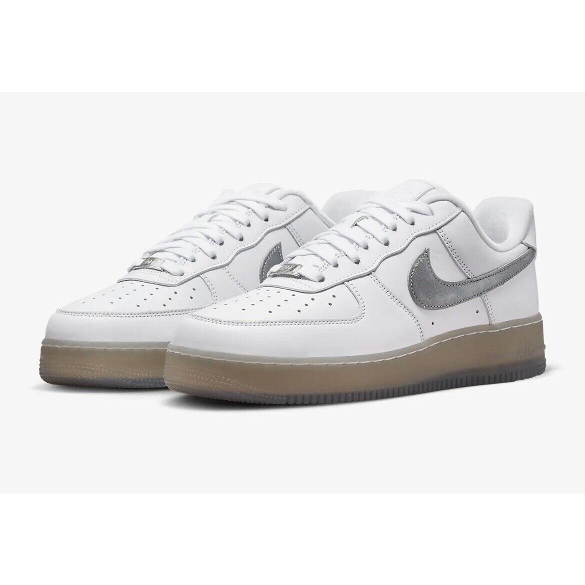 Nike Men`s Air Force 1 `07 Low Premium White Metallic Silver DX3945-100