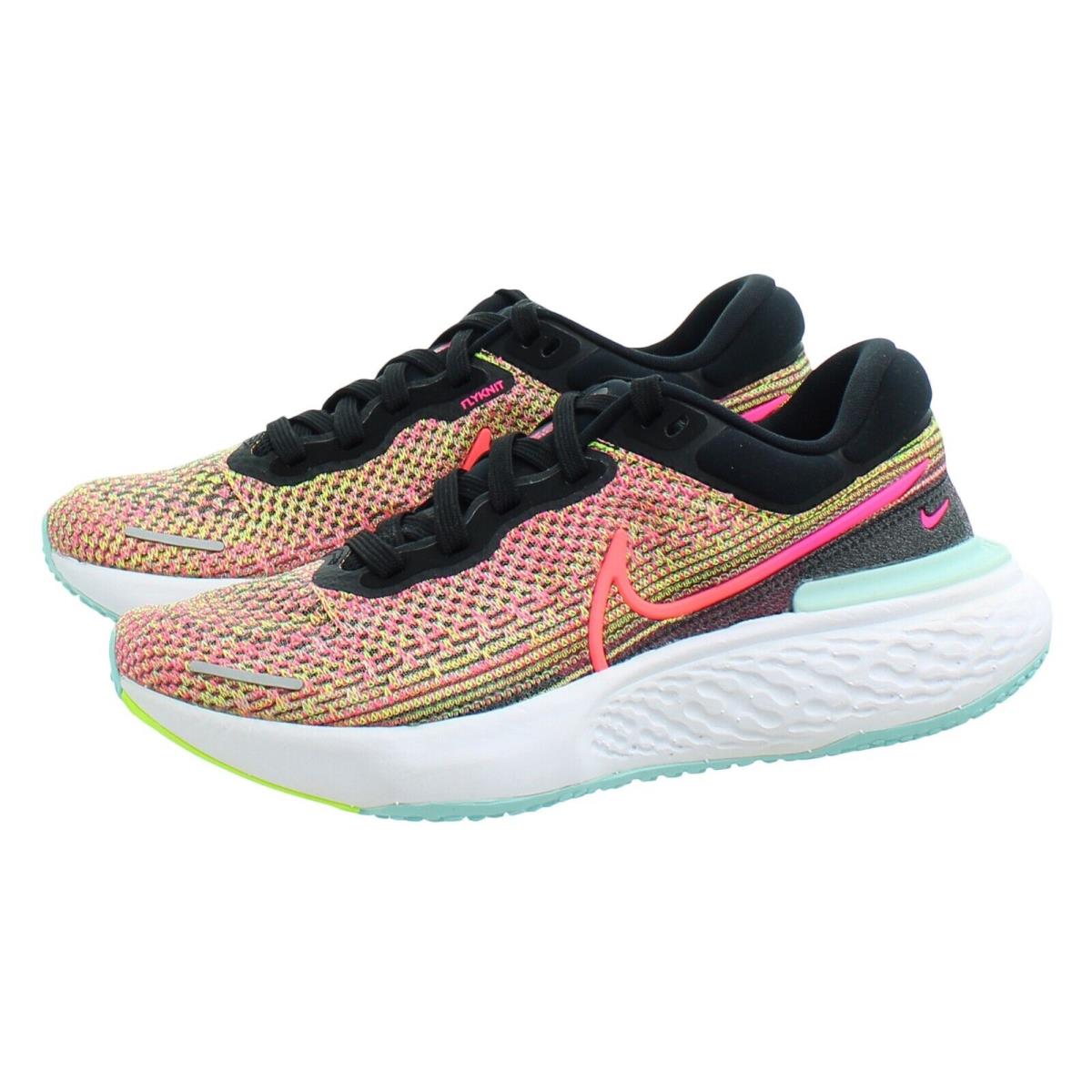 Nike Women`s Zoomx Running Shoes DJ5926 Invincible Run Flyknit Mesh Road Shoes Volt/Bright Mango/Black - 700