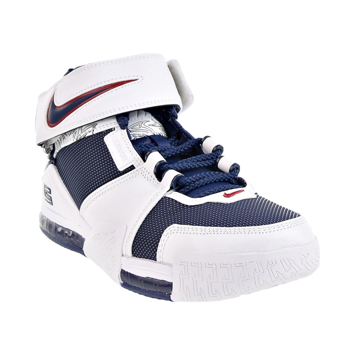 Nike Zoom Lebron 2 Usa Men`s Shoes White-varsity Crimson-navy DR0826-100
