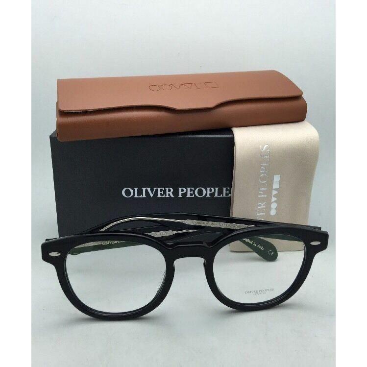 Oliver Peoples Eyeglasses Sheldrake OV 5036 1492 47-22 Black Silver Frame