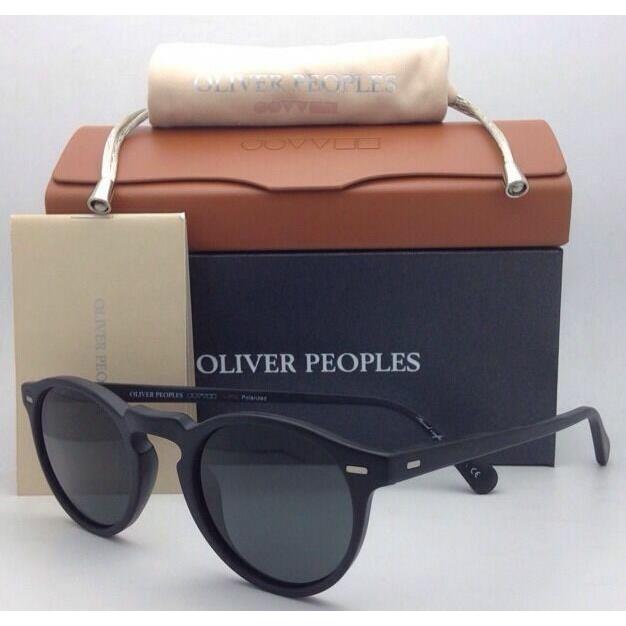 Polarized Oliver Peoples Gregory Peck Matte Black Sunglasses 5217 1031/P2 50