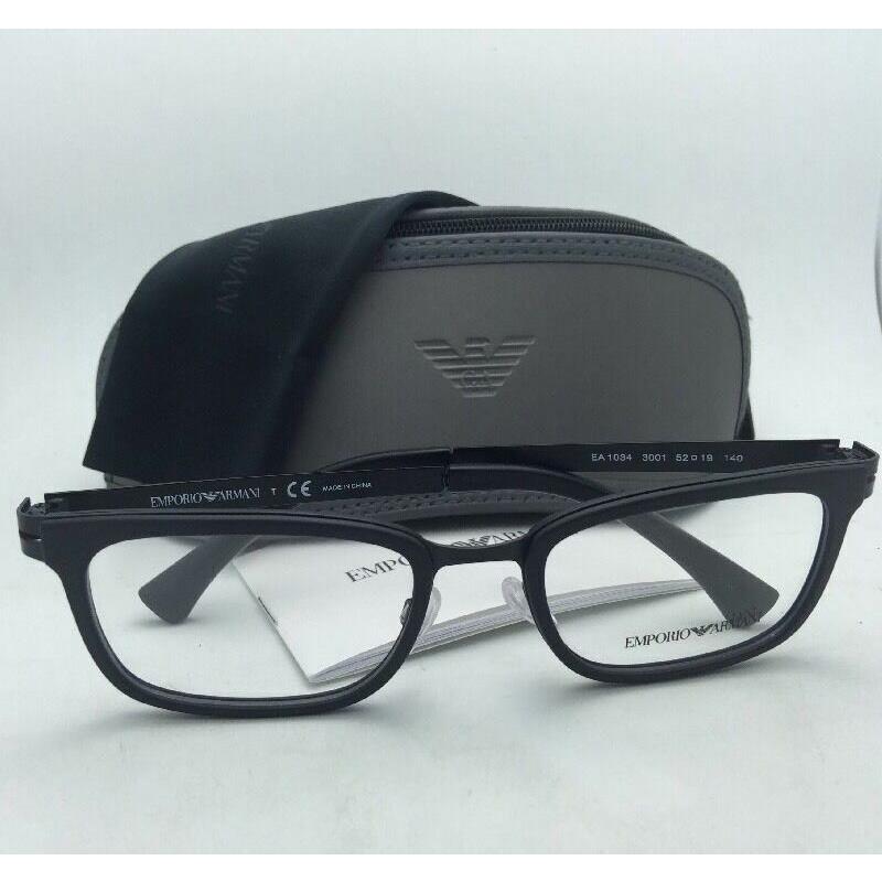 Emporio Armani Eyeglasses EA 1034 3001 52-19 Matte Black Rectangular Frames