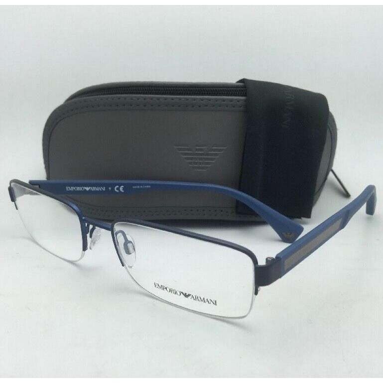 Emporio Armani Rx-able Eyeglasses EA 1029 3076 56-18 Blue Semi-rimless Frame