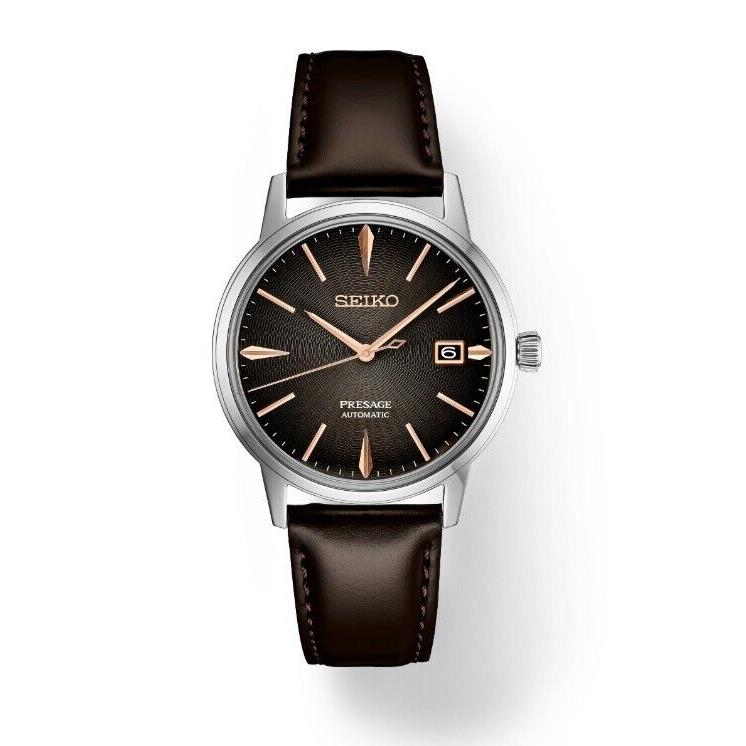 Seiko Presage Cocktail Time Automatic Gray-brown Dial Men`s Watch SRPJ17