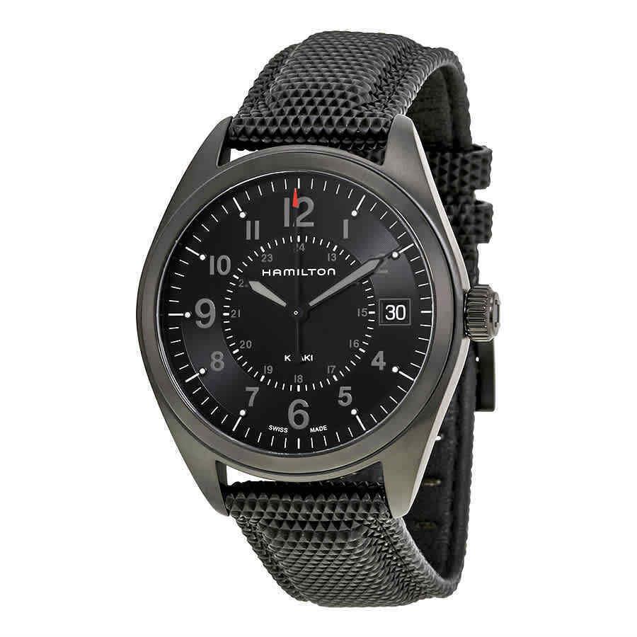 Hamilton Khaki Field Black Dial Black Pvd Men`s Watch H68401735