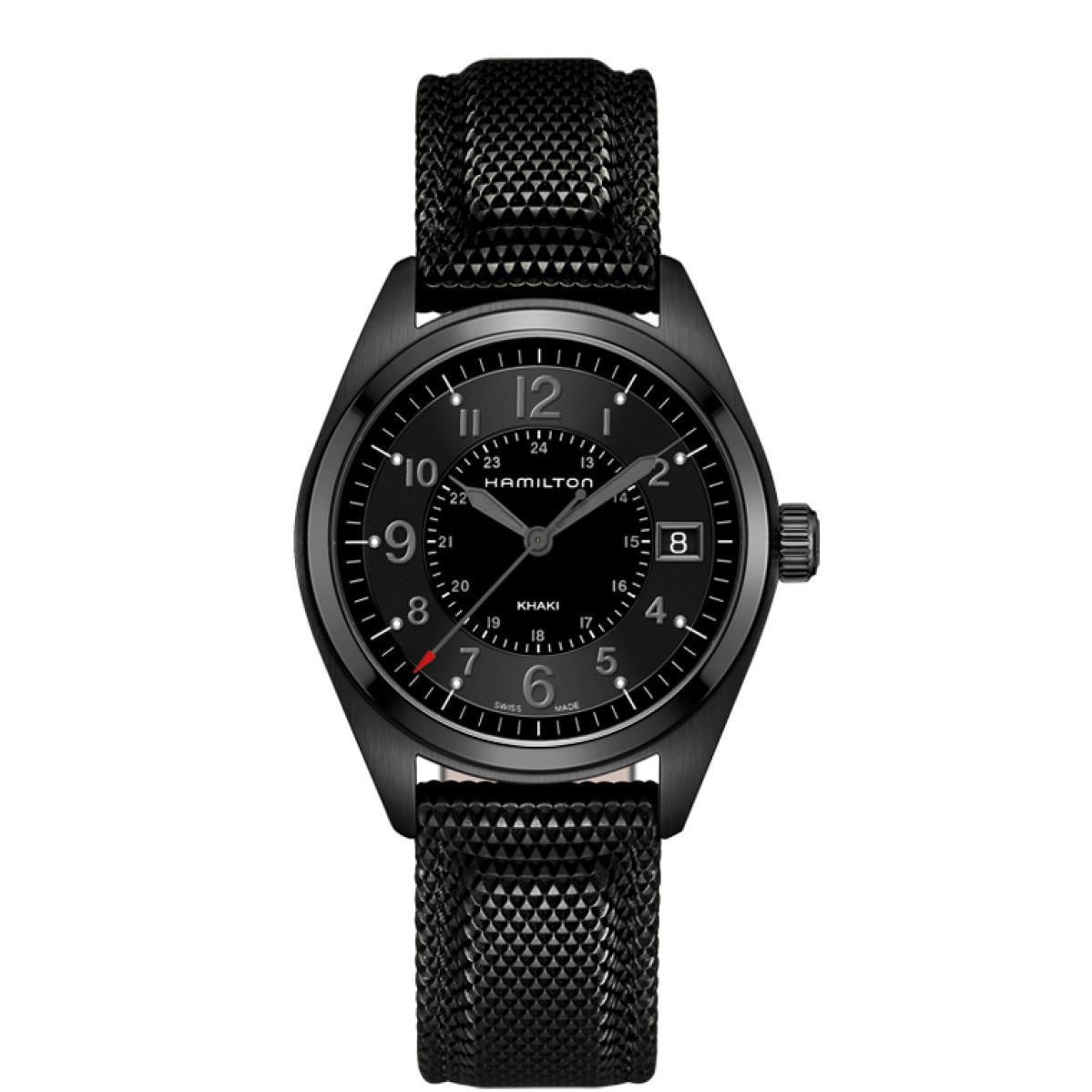 Hamilton Men`s Khaki Field Black Dial H68401735 - Dial: Black, Band: Black