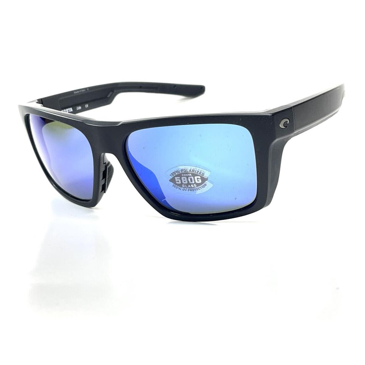 Costa Del Mar Lido Sunglasses Matte Black Frame Blue 580G Glass Lens