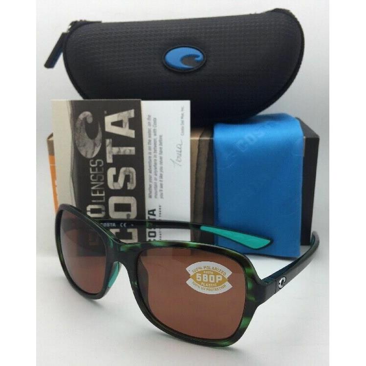 Polarized Costa Sunglasses Kare Kar 116 Green Tortoise Frame w/ 580P Copper Lens