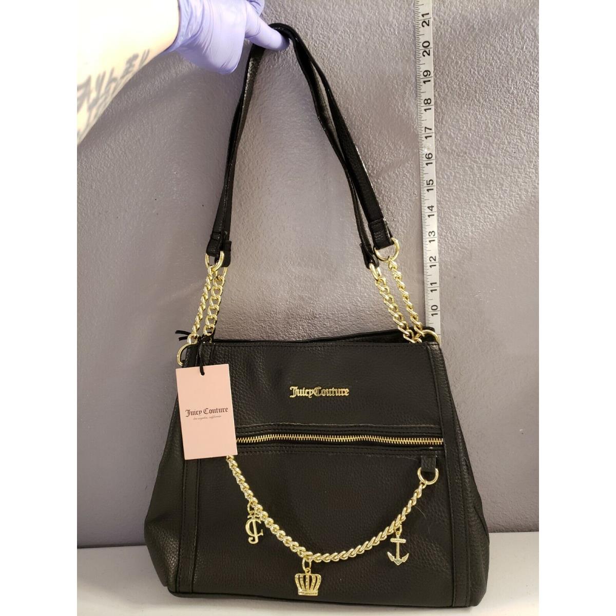 Juicy Couture Black with Gold Hardware Shoulder Handbag