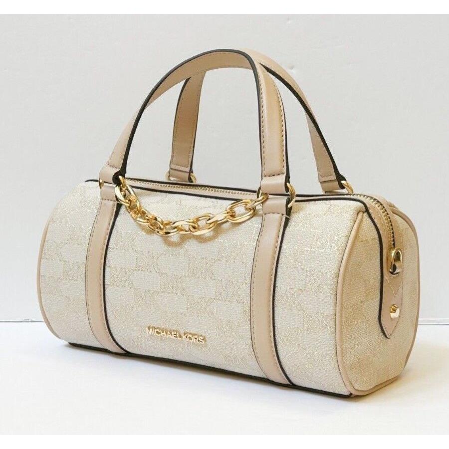 Michael Kors Zooey Medium Logo Jacquard Barrel Bag