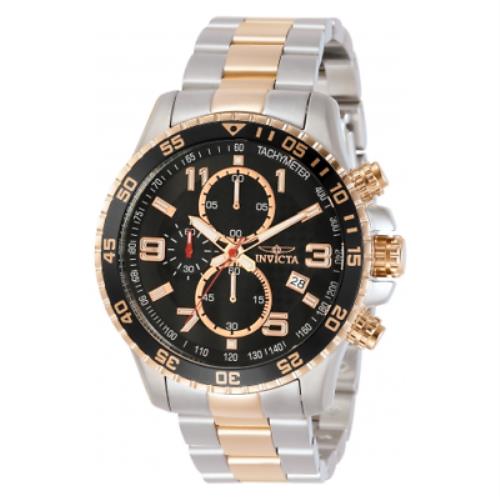 Invicta Men`s Watch Specialty Quartz Chronograph Black Dial TT Bracelet 14877 - Face: Black, Dial: Black, Band: