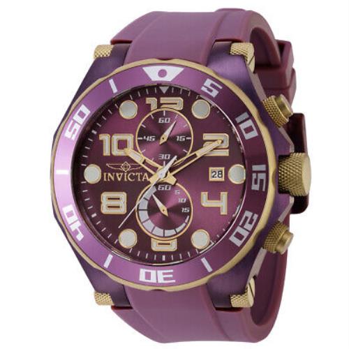 Invicta Pro Diver Chronograph Quartz Purple Dial Men`s Watch 40656