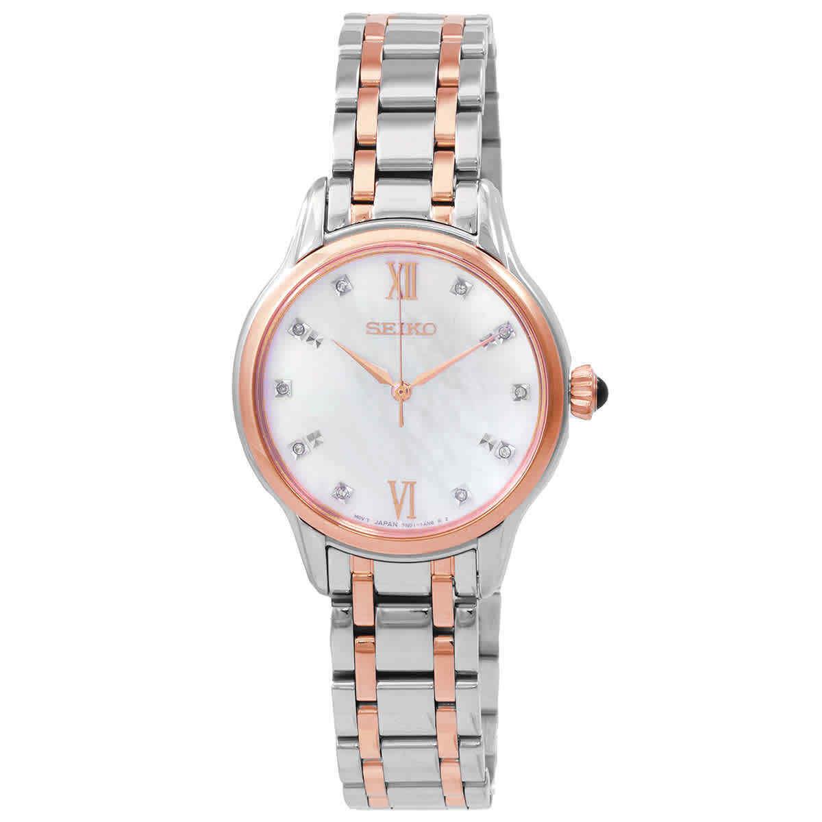 Seiko Core Quartz Diamond Mop Dial Ladies Watch SRZ542P1