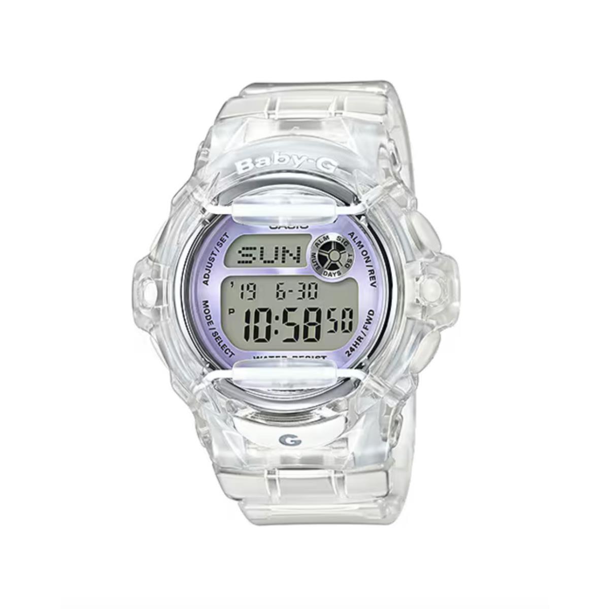 Casio Baby-g BG169R-7E Clear Rubber Digital Purple Sport Ladies Watch