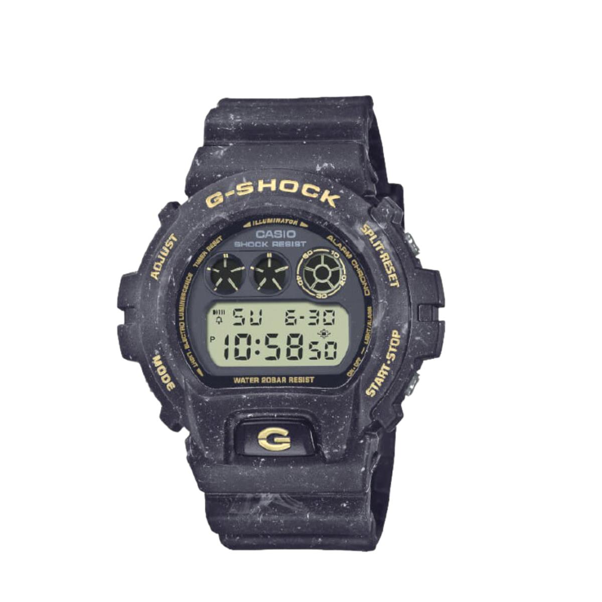 Casio G-shock DW-6900WS-1 Classic 3 Eye Ocean Wave Limited Quartz Men`s Watch - Dial: Black, Band: Blue, Bezel: Blue