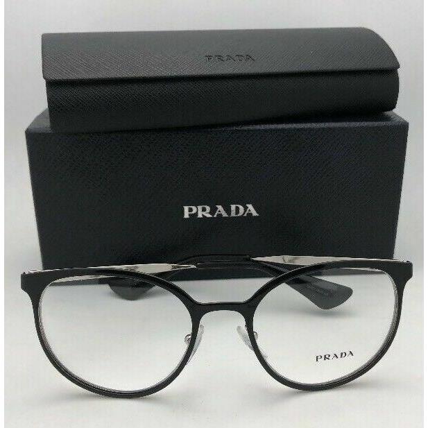 Prada Eyeglasses Vpr 53t 1ab 1o1 52 19 135 Shiny Black Gold Frame W Clear Prada Eyeglasses