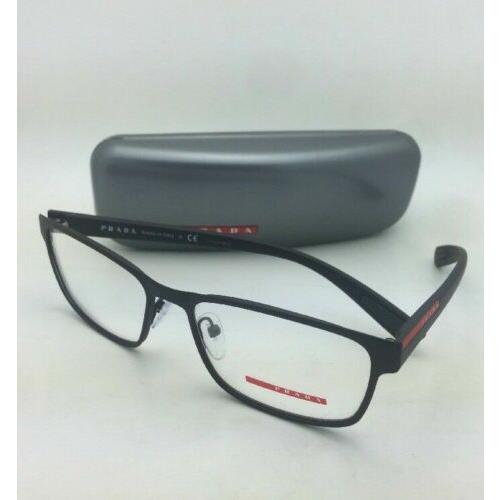 Prada Eyeglasses Vps 50G DG0-1O1 55-17 Rubberized Matte Black Red Frames - Frame: Rubberized Black / Red