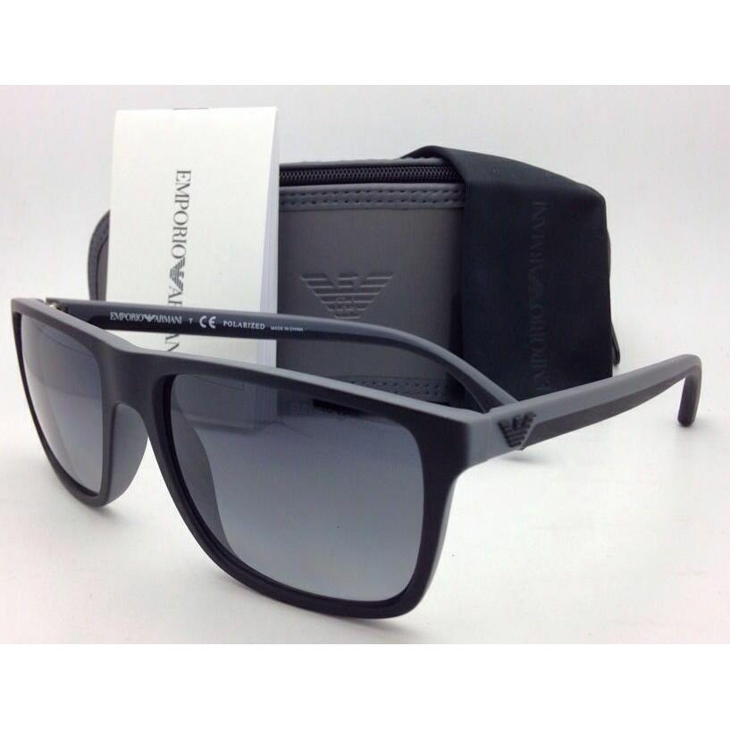 Emporio Armani Polarized Sunglasses EA 4033 5229 T3 Black Grey