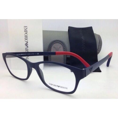 Emporio Armani Eyeglasses EA 3017 5122 52-17 Matte Blue Frame W/demo Lenses